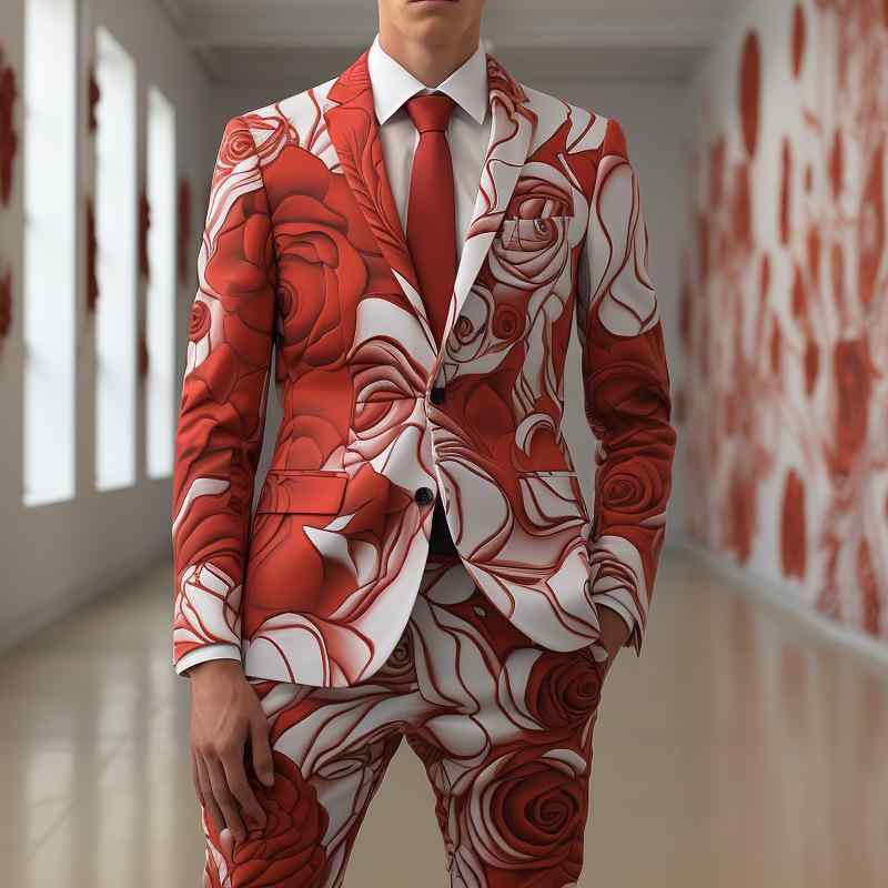スーツ メンズ 3Dデジタルプリント 派手 キラキラ クール コスプレ パーティー ステージ ライブ 演出 イベント ナイトクラブ スリムフィット 綿混 通気性 洗濯可 ポリエステル